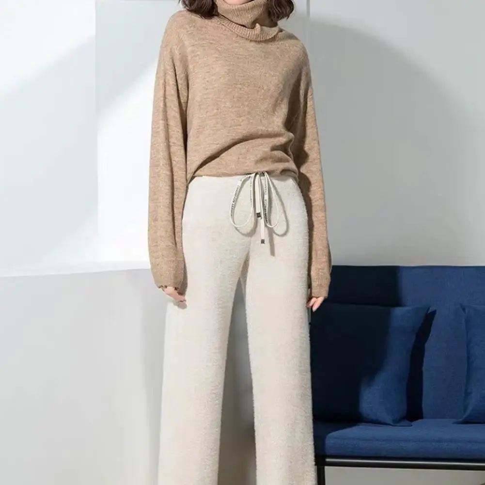 Yfashion Autumn Winter High Waist Loose Pants Casual Drooping Style Slim Straight Pants for Women