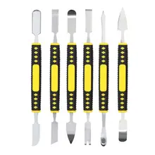 

6 IN 1 Mobile Phone Prying Opening Scraper Kit Dual Ends Metal Spudger Set For iPhone iPad Tablet Electronics Repair Tool Kit