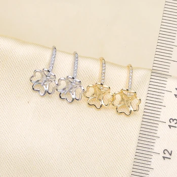 

RUNZHUQIYUAN DIY Pearl Accessories S925 Silver Pearl Jade Ear Nail Earrings With 8-9mm Round Elliptic Beads