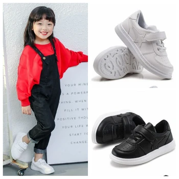 

Spring Autumn Infant Baby Children Boy Girl PU Sneakers Casual Solid Color Breathable Comfortable Anti-Slip Soft Soled Sneakers