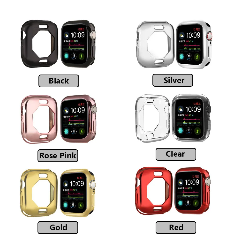 Чехол для часов Apple Watch Case5 4 3 2 1 40 мм 44 прозрачный чехол из ТПУ защитная пленка