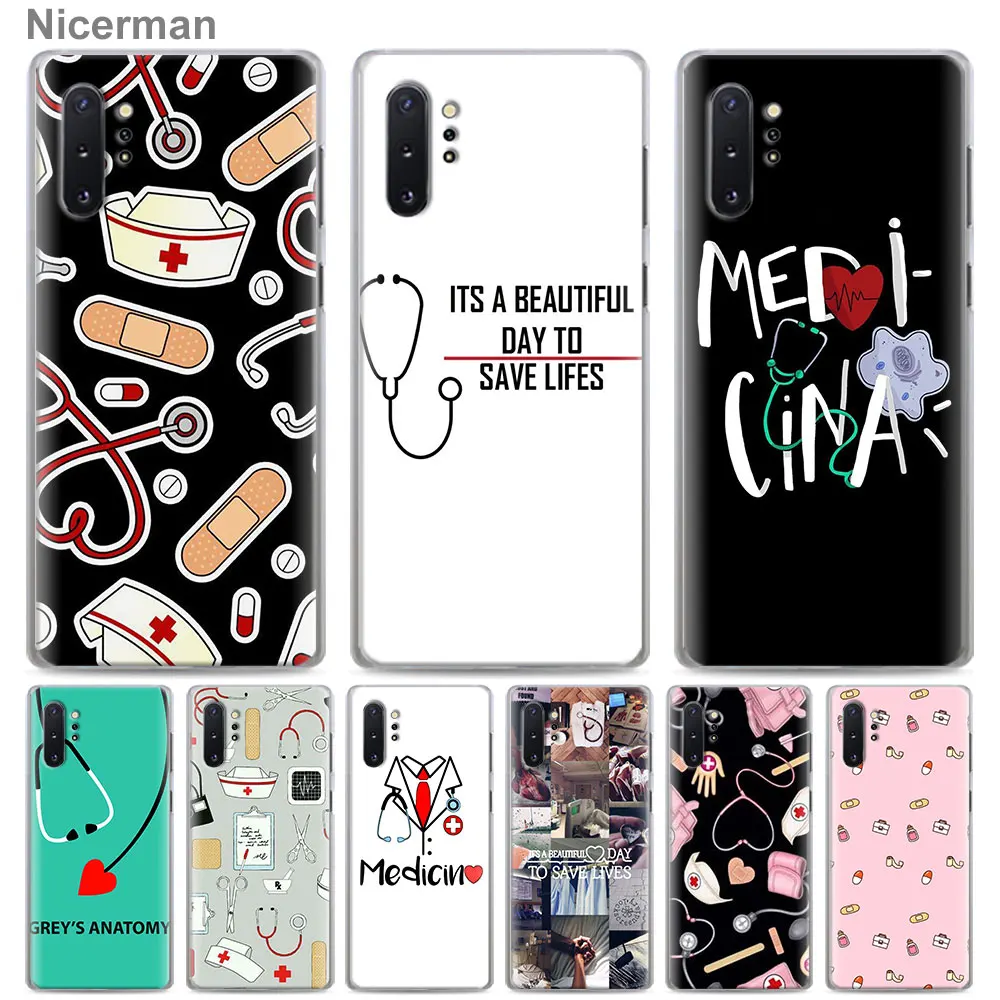 

Nurse Medical Medicine Health Heart Phone Cases for Samsung Galaxy Note 10 Plus(5G) Note 8 9 10 S10e S10 S8 S9 Plus Hard Cover