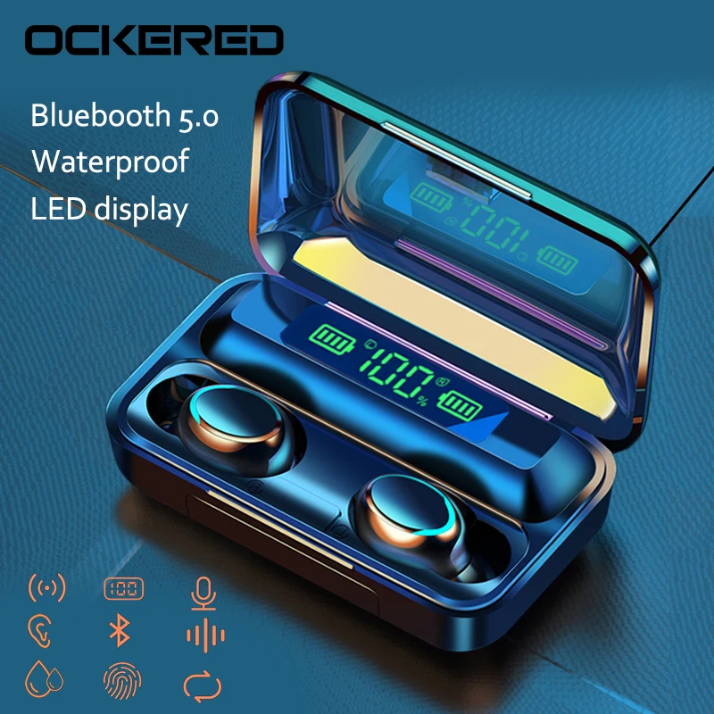 Bluetooth 5 0 Earphones Wireless Headphones Sport Waterproof Earbuds Touch Control HIFI Stereo Headsets With Microphone HD Call