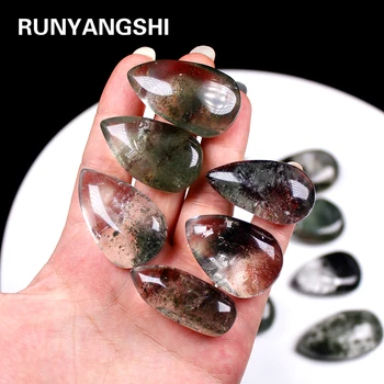 

Runyangshi 1pc Natural Ghost Phantom Quartz Crystal Gem Specimen Healing Stone gifts For Stone Collection