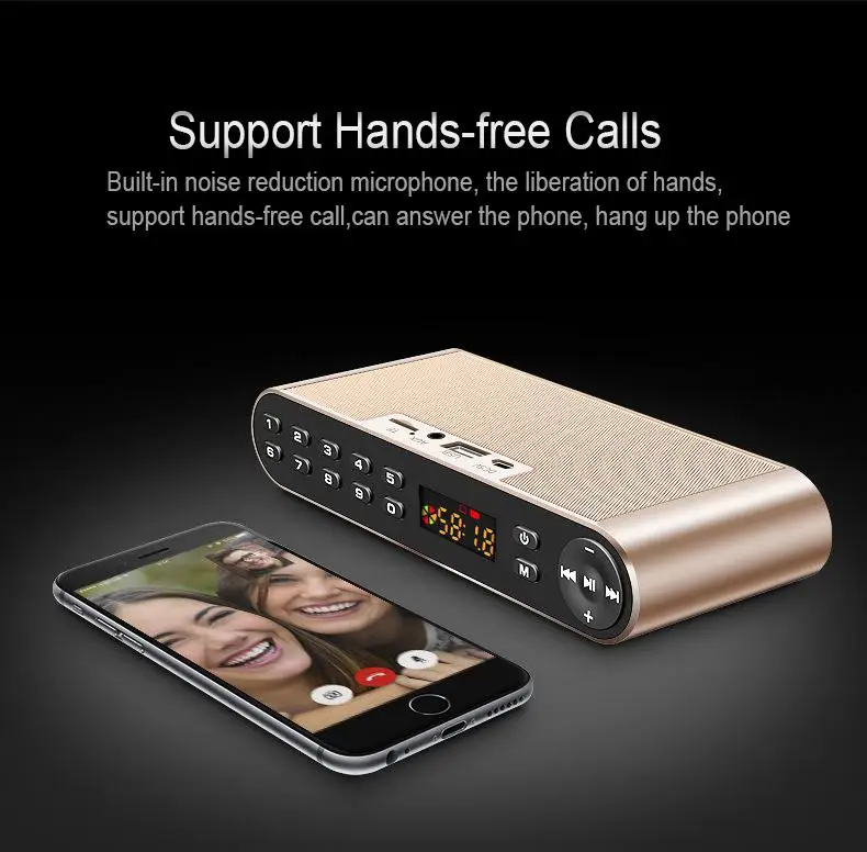 Bluetooth динамик беспроводной Handsfree Карманный аудио динамик сабвуфер HiFi светодиодный дисплей динамик с микрофоном
