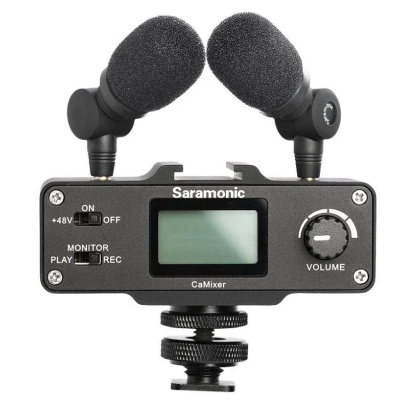 AABB-Saramonic Camixer на штативе и микрофона видеокамеры двойного стерео Bluetooth конденсаторный цифровой микшер 48В Мощность предусилитель для цифровых зеркальных камер и камкор