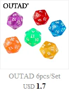 OUTAD 6 шт./компл. игры Multi по бокам кости D20 игровой кубики для игры в мяч смешанные Цвет