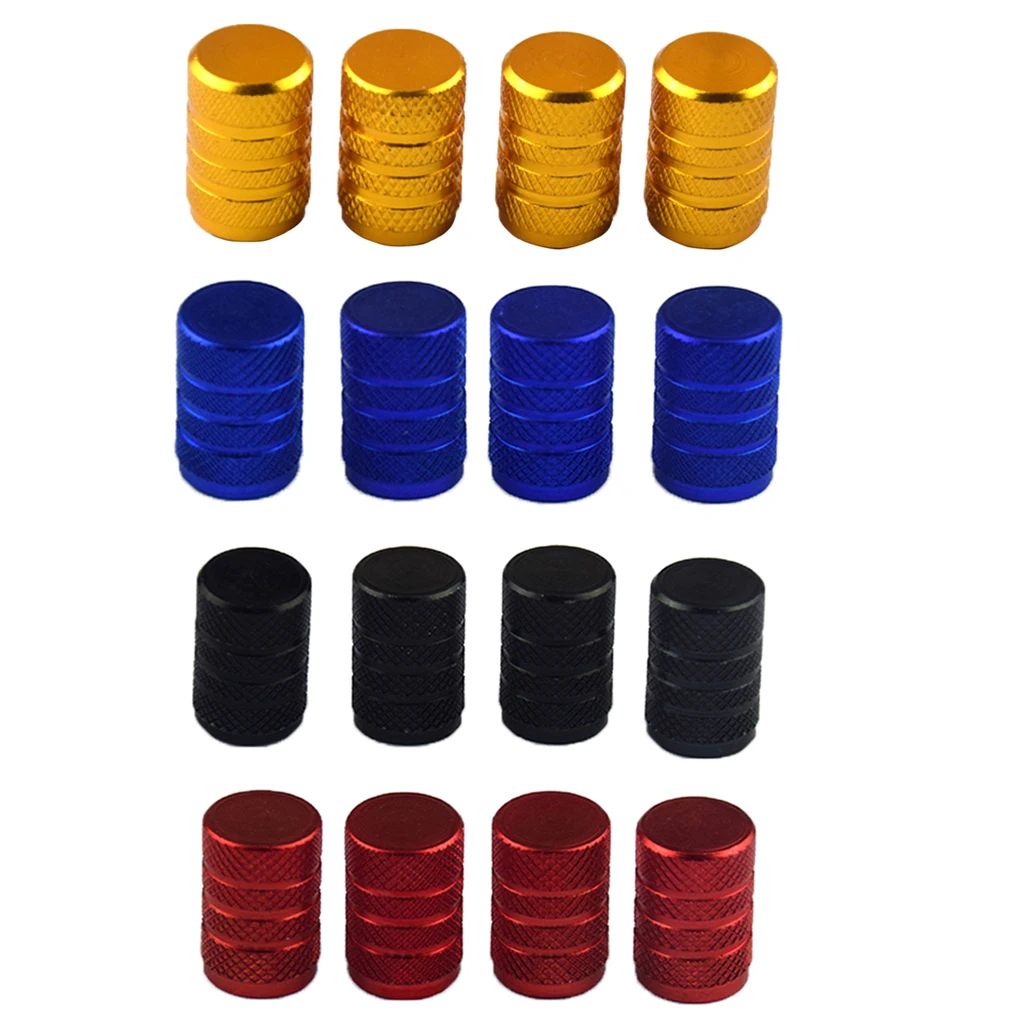 16 Pack Aluminium Car Tire Stem Valve Caps Round Style Air Cover for Car Motorcycle Bike