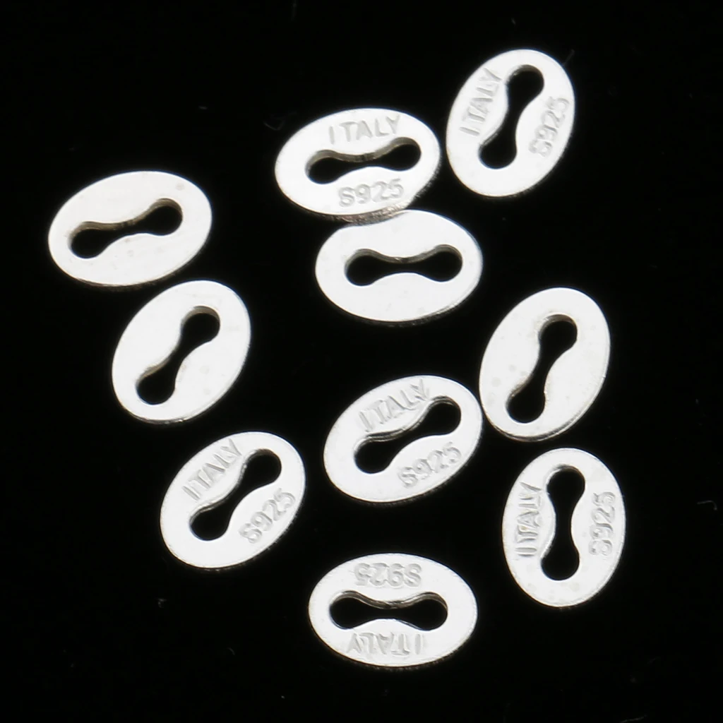 10pcs Chain Clasp End Caps Pure silver color 925 for Jewellery Findings Handcrafts
