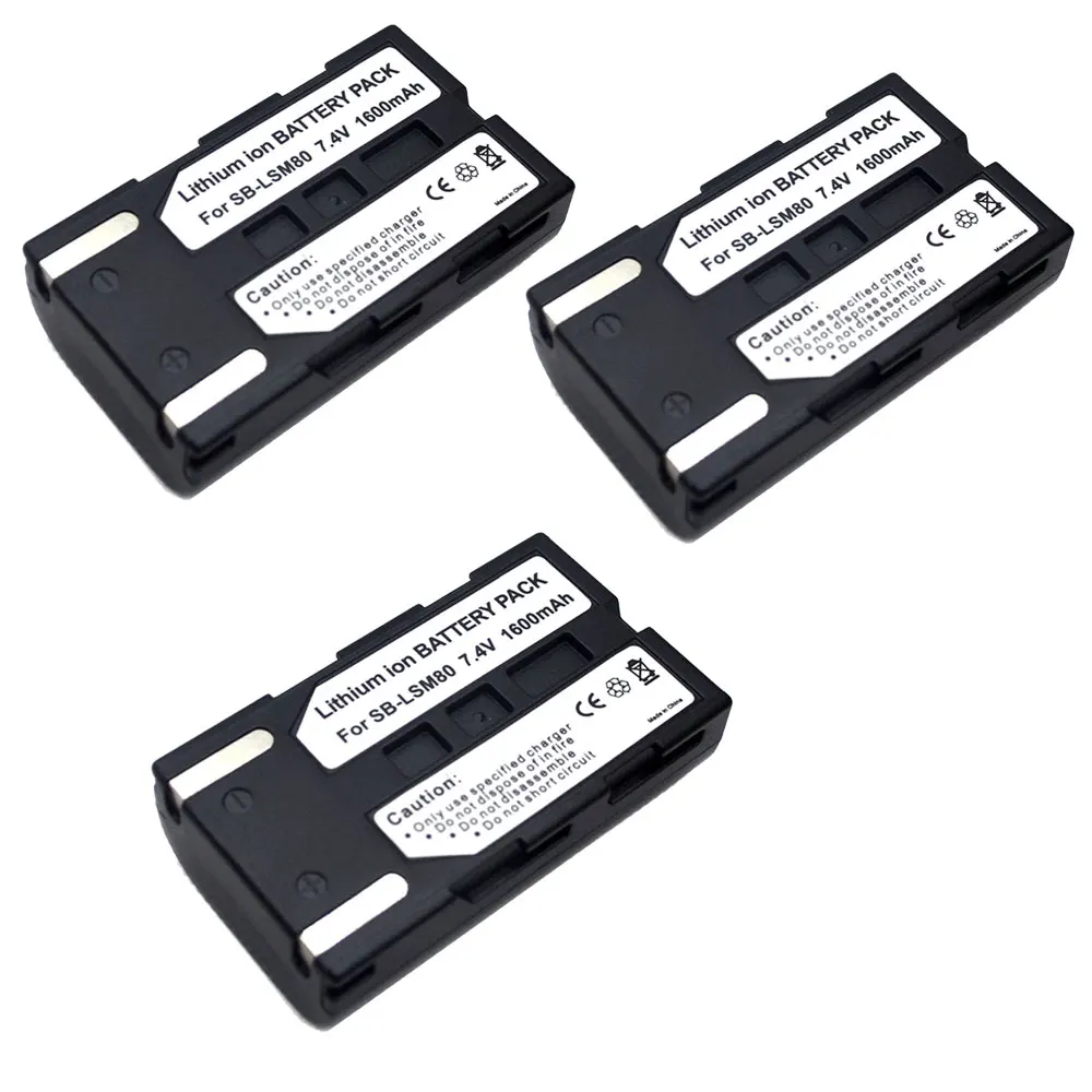 3PCS 4 шт. 1600 мА/ч, SB-LSM80 литий-ионный аккумулятор для видеокамер для samsung SC-D SC-DC VP-D VP-DC VM-DC серии VM DC560K DC560 DC160 VP-DC575 - Цвет: 3PCS