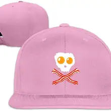 Tsdfcмужские и женские прочные бекон и яйца череп дизайн плоские кепки Регулируемый унисекс розовый