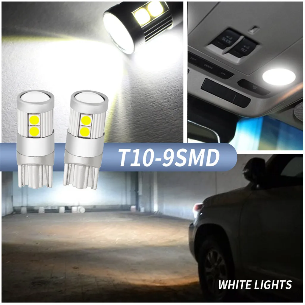 2PC Auto Led White Blue Silica T10 5W 12V Turn Side License Plate Light Parking Bulb DC Marker Wedge Lamp | Автомобили и