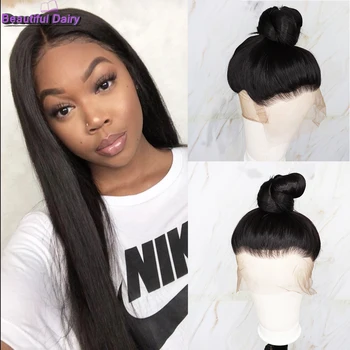 

Beautiful Diary Silky Straight Synthetic Full Lace Wig Heat Resistant Black Wig Futura Hair Gluesless Full Lace Wigs For Women