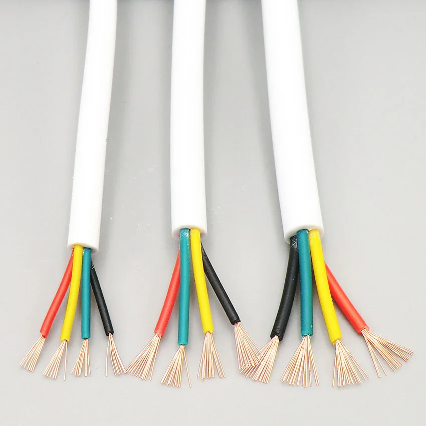 Белый провод с мягкой оболочкой 4 жильный кабель 0 12 2 27 24 мм² 22AWG экструдирующая