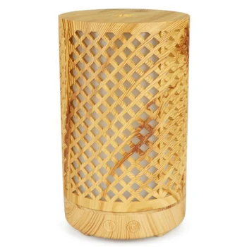 

Bamboo Aroma Diffuser Humidifier Hollow Wood Grain Colorful Lamp Household Aroma Diffuser Eu Plug