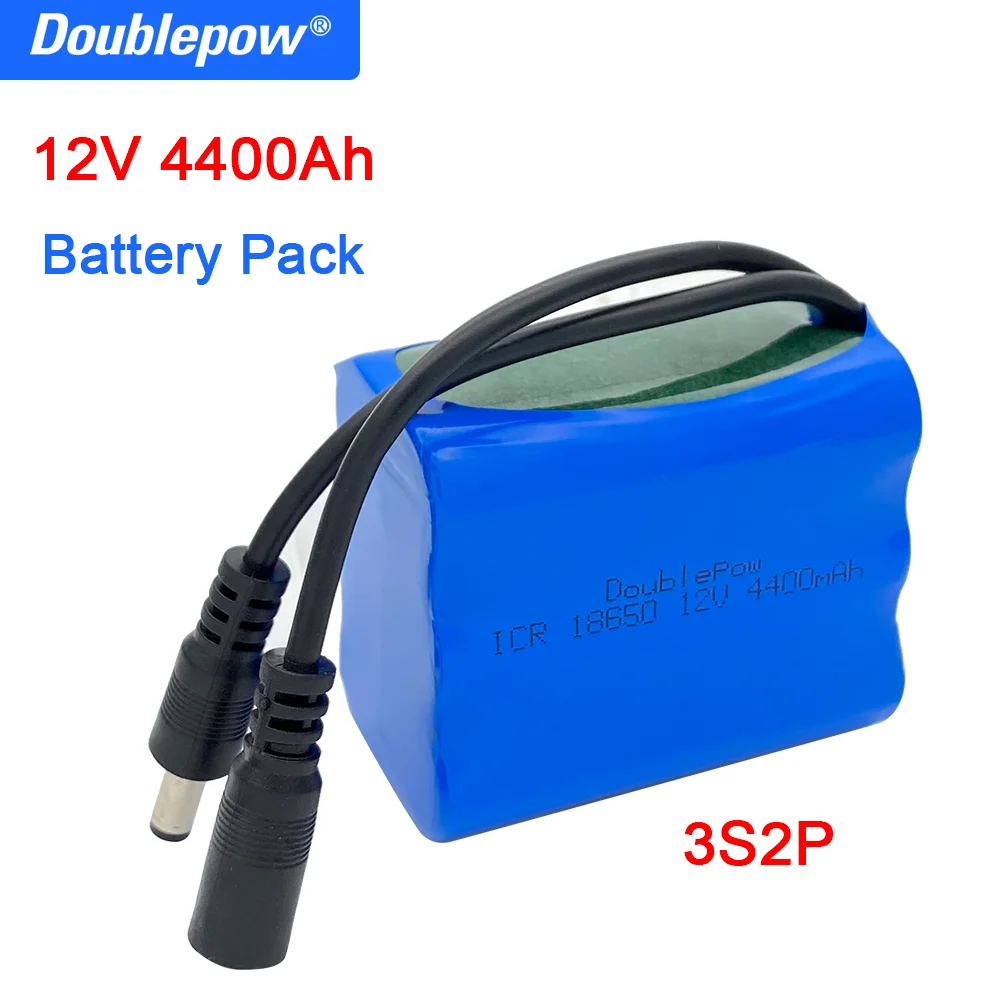 Doublepow 12v 4 Ач 18650 Перезаряжаемые батареи 12V 4400 мАч литиевая батарея BMS пакет