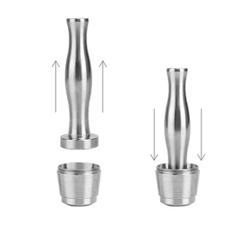 

Coffee Filter Pod Stainless Steel Press Gift Tools Machine Home Multifunction Kitchen Refillable Reusable Tamper With Capsule