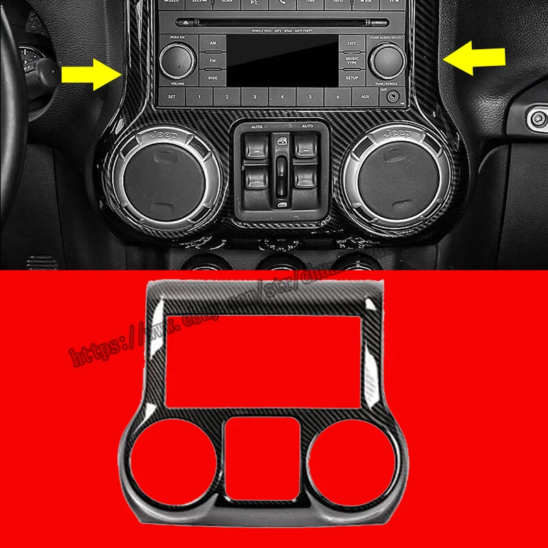 Для Jeep Wrangler JK 2011- углеродное волокно стиль интерьер воздуха на выходе украшения Чехлы отделка