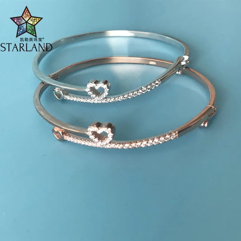 Starland, романтическое сердце, любовь, Открытый браслет и браслет, Подходит для pandora, подвески для женщин, свадебные подарки, 925 пробы, серебряные ювелирные изделия