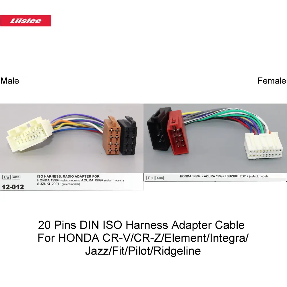 Cavo Adattatore Cablaggio Iso Din 20 Pin Per Honda Cr-V/Cr-Z/Elemento/Integra/Jazz/Fit/Pilota/Ridgeline