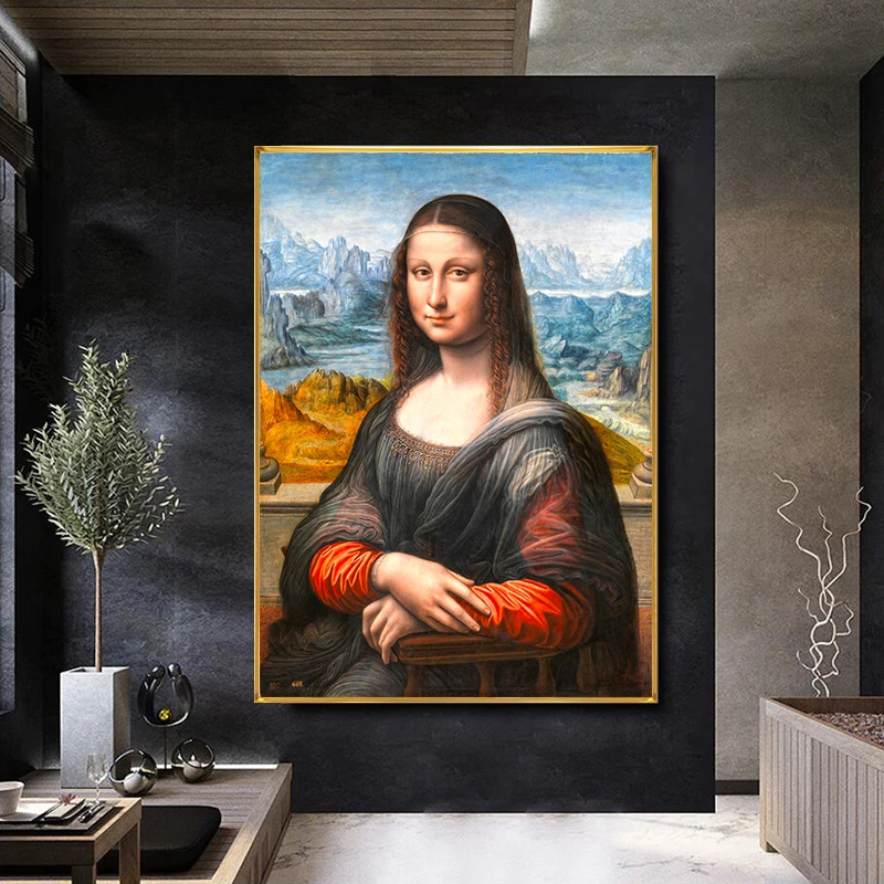 Smile of Mona Lisa Portrait Canvas Art Painting Reproductions Classical Da Vinci Famous Prints for Living Room Decoration | Дом и сад