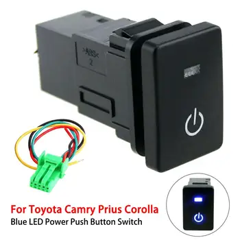 

12V Blue LED Illuminated Switch On/Off Laser Push Button Rocker Toggle Switch Auto Led Light Bar Rocker Switch For Toyota Camry