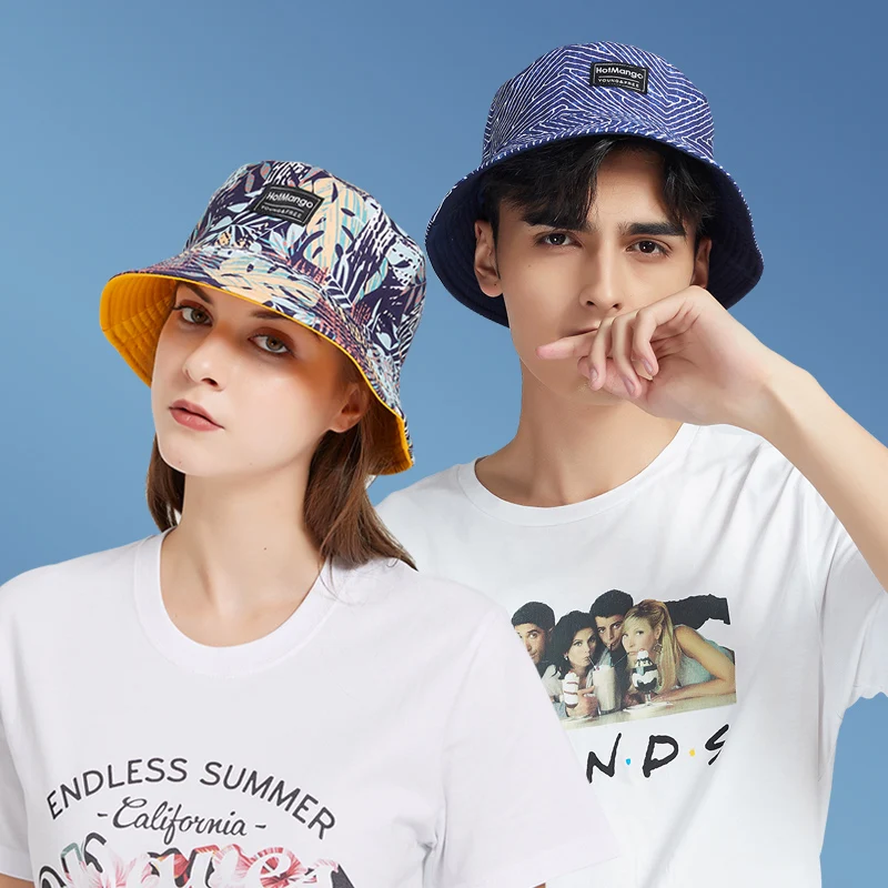 Fisherman's Cap Women's Four Seasons UV Protection Two-Sided Wear Versatile Travel Sunshade Art Beach Leisure Holiday Adult Hat