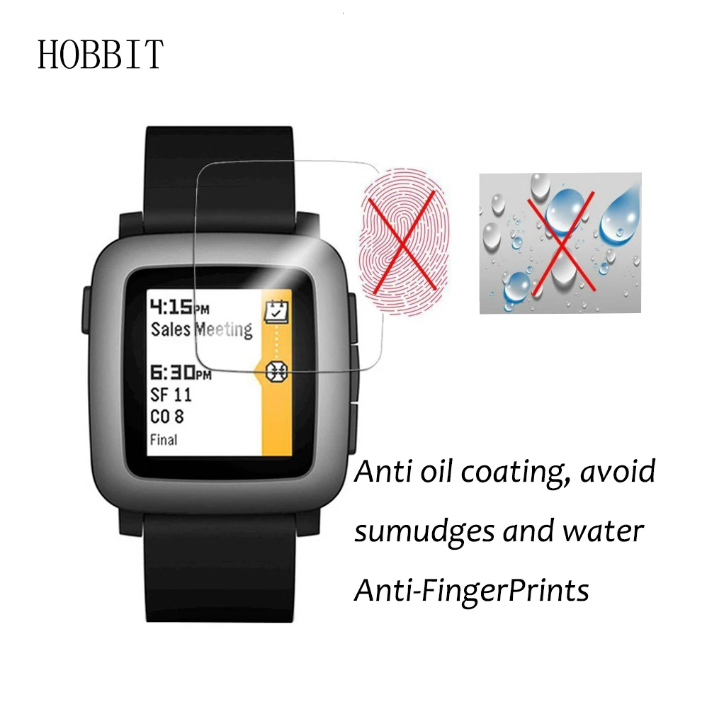 3 Pack для Pebble времени анти-шок 7 H Nano Экран протектор гвардии Щит защитную пленку кожи взрыв- доказательство Smart смотреть фильм