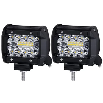 

2PCS Auto Lamp Trinocular 20LED External Auxiliary Maintenance 4 Inch 60W Work Light Off-road Vehicle Modified Spotlight