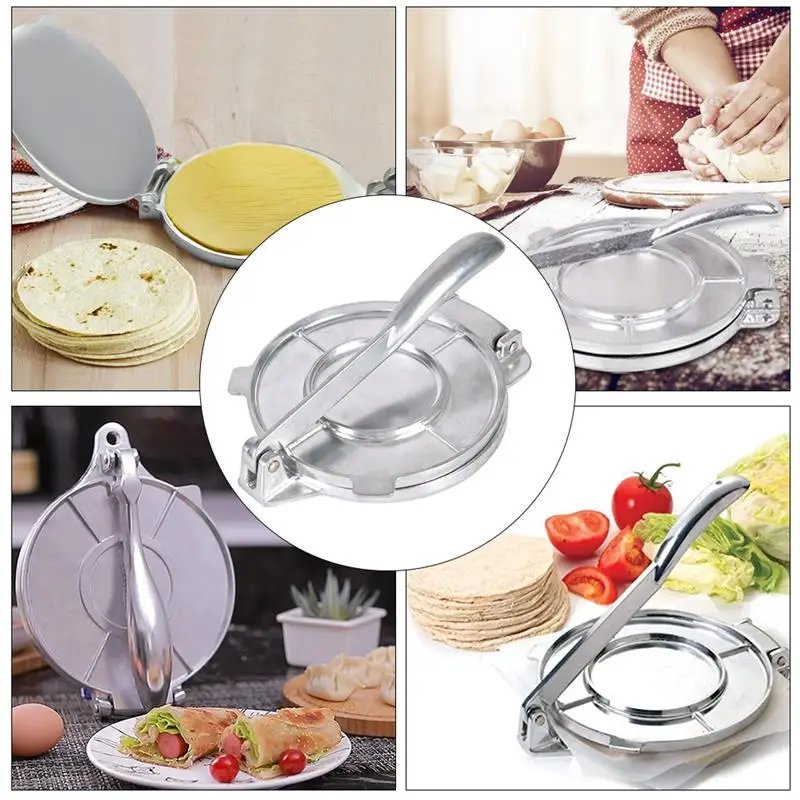 Stainless Steel Tortilla Press Foldable Portable Baking Press Machine for Tortilla Dumpling Dough Kitchen Accessories
