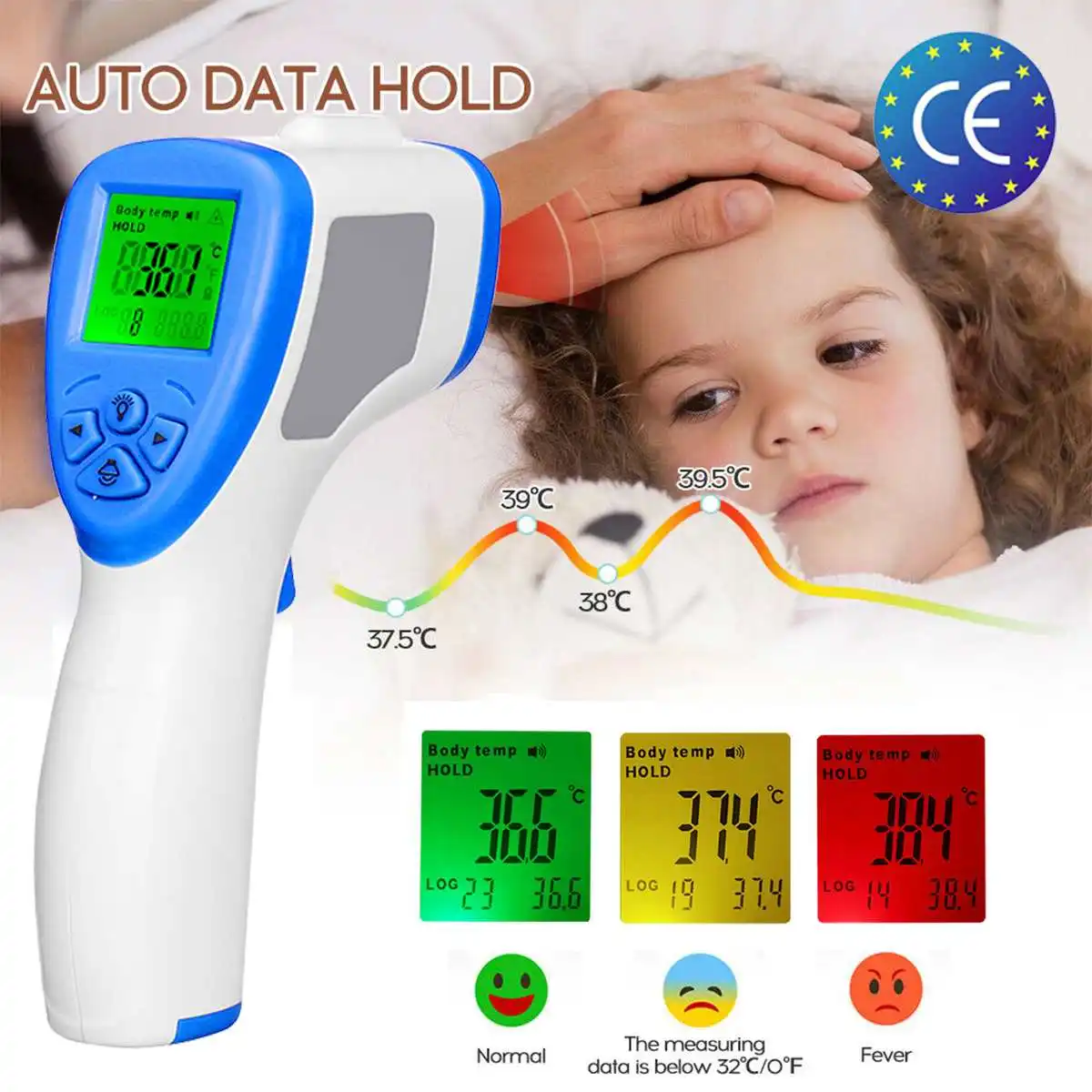 

Forehead Digital Baby Thermometer Infrared For Milk Water Room Medical Pacifier Fever Body IR Thermometer Non Contact Baby Care
