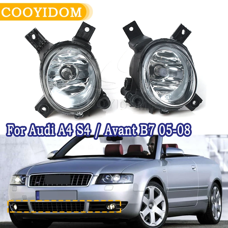 

COOYIDOM Fog Light Front Halogen Fog Lamp Fog Light With Bulbs For Audi A4 S4 / Avant B7 2005 2006 2007 2008 Car-styling