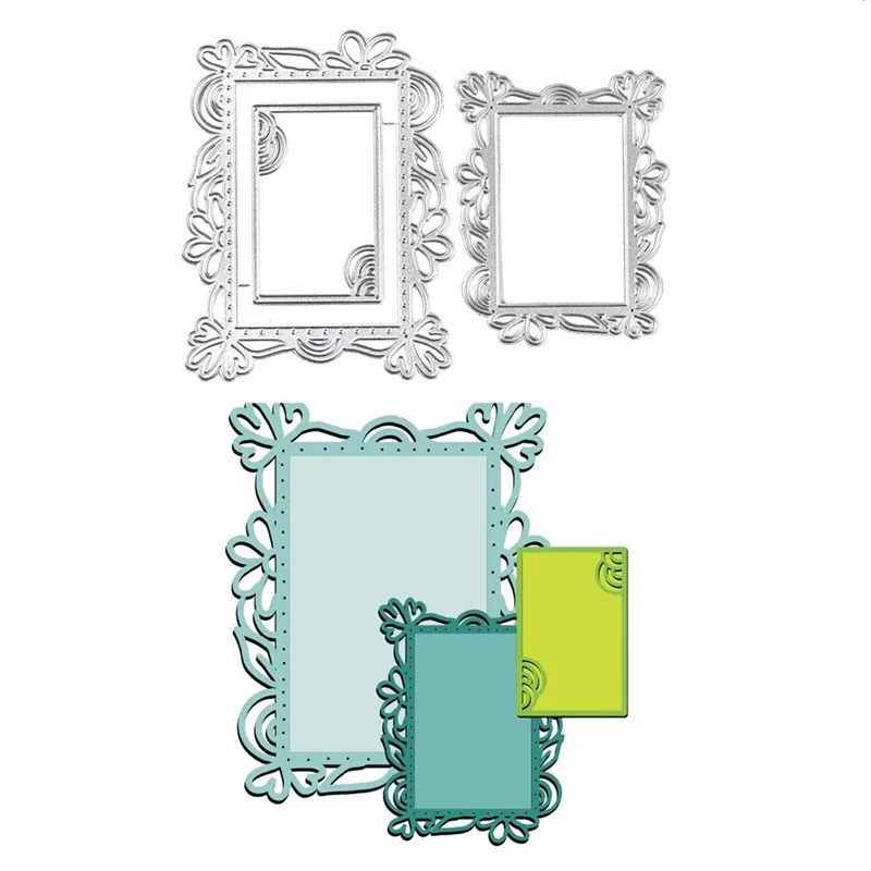 

Naifumodo Stitched Frame Metal Cutting Dies Lace Rectangle DIY Etched Dies Craft Paper Card Making Scrapbooking Embossing 2019
