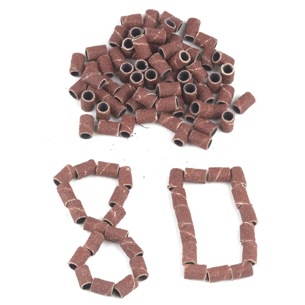 sand 100pcs Size 80 Для шлифовальные ленты для ногтей 100 шт. 80/120/180 инструмент для снятия гель-лака аксессуары для электрическая машинка для обработки ногтей дрель для ногтей - Цвет: sand 100pcs Size 80