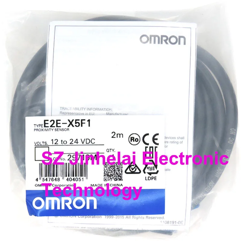 Novo e Original 12-24vdc da Escala do Interruptor do Sensor de Proximidade de Omron Pelo Sensor Capacitivo Pnp E2e-x5f1 2m do sensor de proximidade de omron