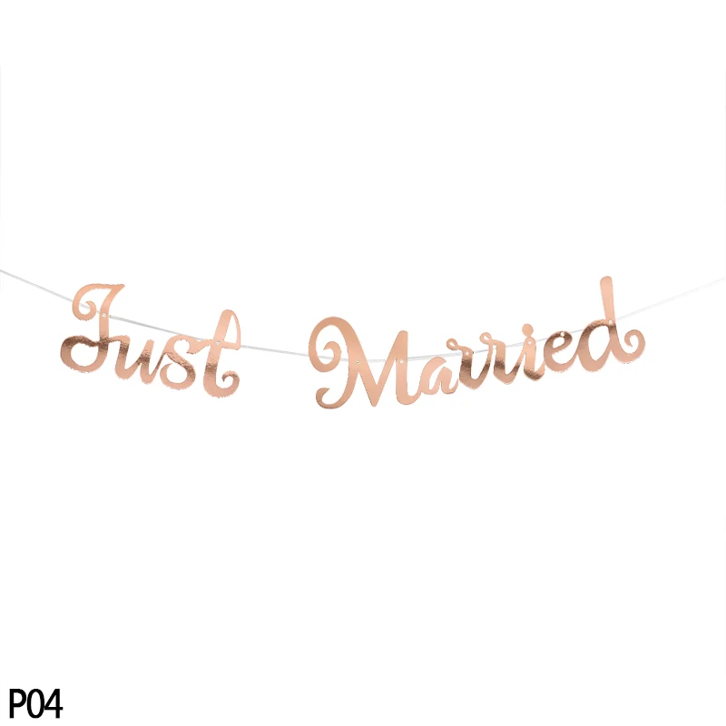 just married rose Украшения для свадебной вечеринки, вечерние фотографии для девичника, реквизит для свадебной фотосъемки, свадебные баннеры, вечерние аксессуары для девичника - Цвет: just married rose