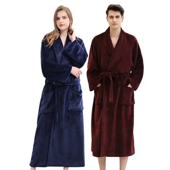 

Thick Warm Winter Bathrobe Women Soft Extra Long Kimono Bath Robe Girl Dressing Gown for Women Flannel Robes 5 Colors