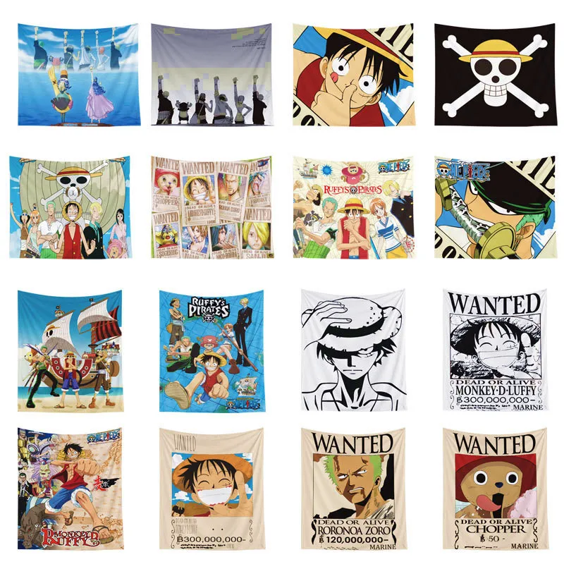 Аниме one piece Луффи Чоппер команда гобелен настенный Декор Ретро принты для домашнего декора Висячие гостиная печать стены гобелен