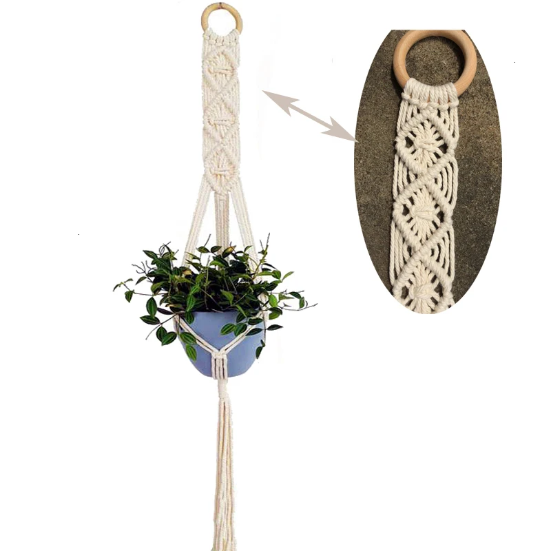 Hot sales handmade macrame plant hanger flower /pot hanger for wall decoration countyard garden