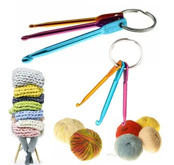 

3PCS 3/4/5mm Aluminum Knitting Needles Crochet Hook Weave Crochet Needles Key Chain Ring DIY Apparel Sewing Tools