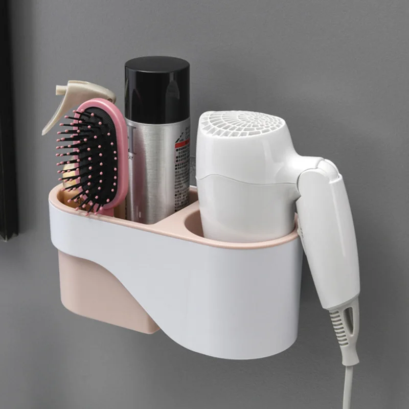 

Hair Dryer Rack Wall Mount Storage Bracket Styling Tools Organizer Hair Curler Brush Cleanser Holder MU8669