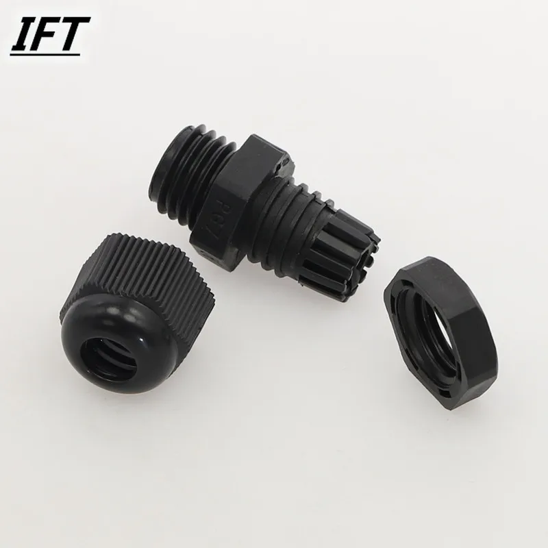 Black Nylon Strain Relief Glands Connector PG7 PG9 PG11 PG13.5 PG16 PG19 PG21 PG25
