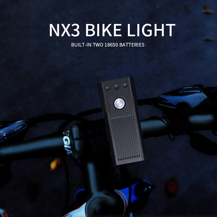 

USB Rechargeable Bicycle Light Built-in 5200mAh battery Bike Light Waterproof LED Headlight as Power Bank Bike Accessories
