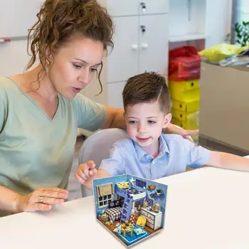 

Wooden DIY House Toy Assembly Building Model Miniature Doll House Handmade Crafts Toy Dream Chasing Angel Craft Gift Toys