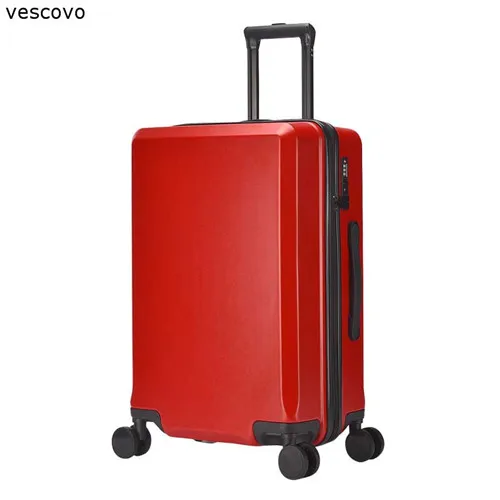 vescovo 20"24"26"inch Fashion Rolling Luggage Spinner High Quality Men Travel Suitcase On Wheels Women Trolley Bag - Цвет: red