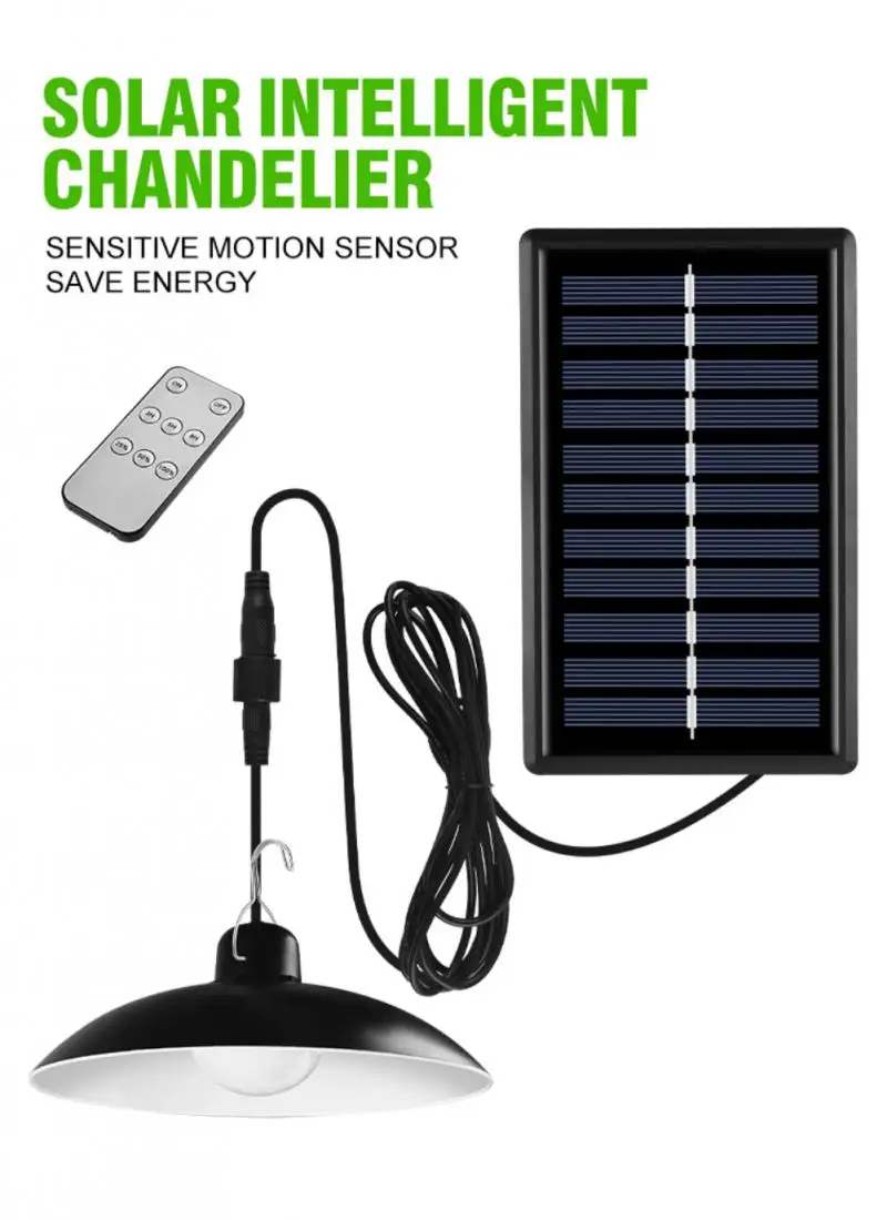 outdoor solar lanterns IP44 Double Head Solar Pendant Light 1.5W Outdoor Waterproof Remote Control Solar Pendant Lights Dimmable Solar Shed Light solar powered led wall light