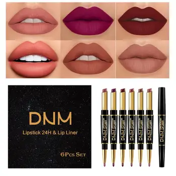 

6 Colors/set Double-head Lipstick Dream Matte Long Lasting Lip Matte Waterproof Beauty Lipstick Makeup TSLM1