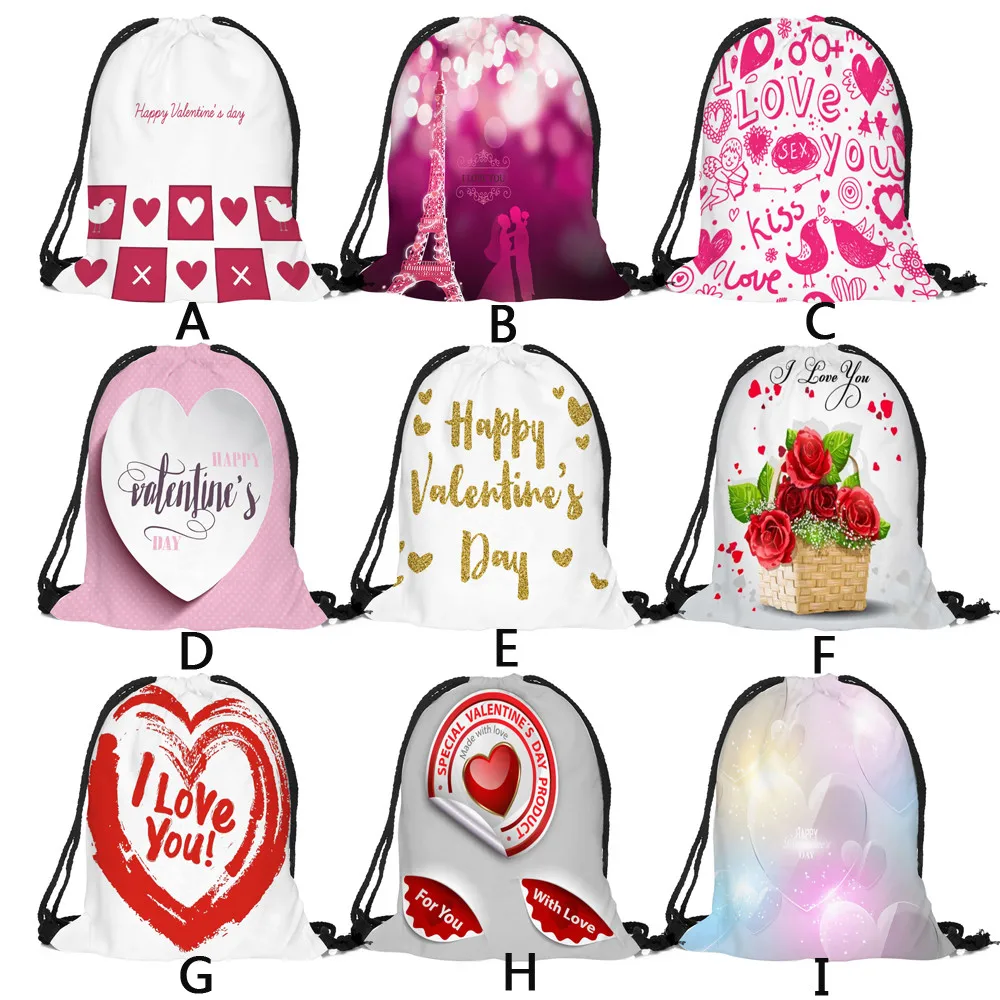 

Couple drawstring bags Valentine's Day Drawstring Bag Sack Sport Gym Travel Outdoor Backpack Bags Storage Package #45