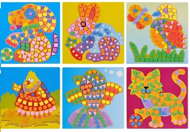 6PCS/Set 3D Kids EVA Sticky Mosaics Puzzle DIY Foam EVA Stickers Handmade Art Cartoon Creative Educational Toys For Children 5