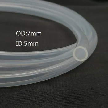 

5 meter 5*7 mm food grade transparent silicone rubber hose external diameter 5mm x 7mm flexible silica gel tube 5x7 mm
